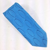 Sears The Mens Store Vintage Blue w/Dark Blue Ovals Polyester Woven Tie ... - $5.95