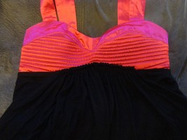 CHARLOTTE RUSSE SIZE SMALL BABY DOLL HALTER TOP PINK BLACK  - $9.00