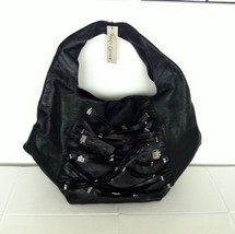 FOLEY &amp; CORINNA Grand Street Leather Hobo Bag Black Silver NEW $495 - £88.20 GBP
