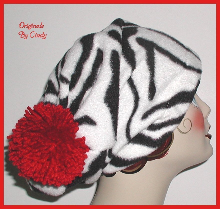 Primary image for Zebra Slouch Hat Teenagers Women Slouchy Black White Red Teens Womens