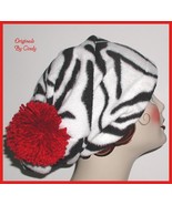 Zebra Slouch Hat Teenagers Women Slouchy Black White Red Teens Womens - £9.43 GBP