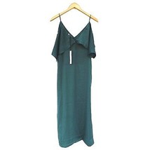 New NSR Maxi Dress Womens Size Medium Sea Rd Satin Teal Blue Long Napian - $339.03 MXN