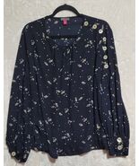 Women's Vince Camuto Polyester Floral Print Button Shoulder Blouse Size XL - $25.64