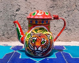 Pakistani Truck Art Style Decor. Decorative Teapot Tiger Handpainted Ethnic Styl - £27.33 GBP