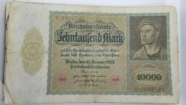 GERMANY LOT OF 2 BANKNOTES 10 000 MARK 1922 VERY RARE CIRCULATED NO RESERVE - £14.75 GBP