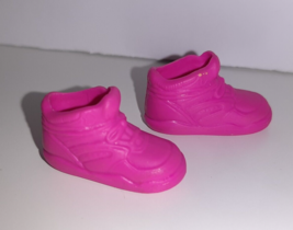 Vintage Barbie Doll Shoes Hot Pink High Top Sneakers Sun On Bottom Squishy China - £5.47 GBP