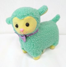 Vintage Avon Wooly Woolcott Plush Walking 8&quot; Lamb Sheep Mint Green Toy tested - $9.74