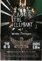 Cage The Elephant @ Hard Rock Hotel Las Vegas Promo Card - £3.16 GBP