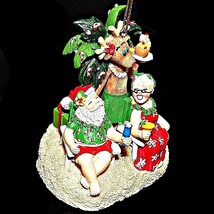 Island Heritage Hawaii Hawaiian Holiday Hour Santa Mrs Claus Reindeer Ornament - £21.10 GBP