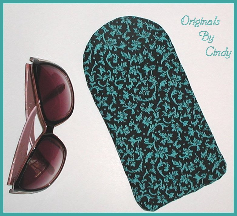 Primary image for Turquoise Sunglasses Case Black Padded Thick Eyeglasses Protection Sleeve