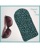 Turquoise Sunglasses Case Black Padded Thick Eyeglasses Protection Sleeve - £7.87 GBP