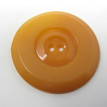 Yellow Butterscotch Button Plastic 2 Holes Large 1 1/2&quot; Circles Coat Jac... - £7.78 GBP