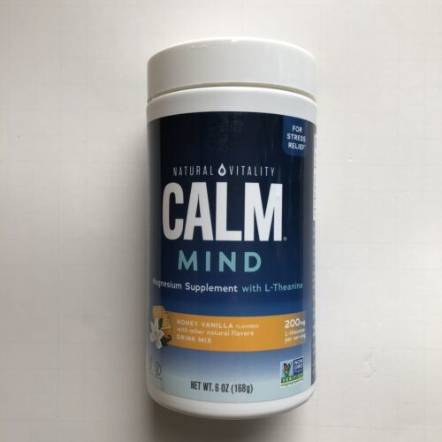 Calm Mind Honey Vanilla Magnesium w/ L-Theanine Supplement Drink Mix, 6 oz, 6/24 - $19.79