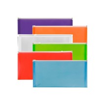 JAM Paper Plastic Zip #10 Booklet Envelopes 5&quot; x 10&quot; Assorted Colors - $25.99