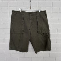 Gap Khakis Shorts Mens 40x30 Square Pockets Olive Green   - £13.87 GBP
