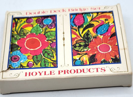Hoyle Double Double Deck Bridge Set Playing Cards Collector Abstract Floral - $14.99