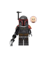 Building Custom Mandalorian Grey and Red Star Wars TV Show Minifigure  - $148.61 MXN