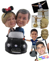 Personalized Bobblehead Lovely Couple In A Fancy Convertible Car - Motor... - £187.40 GBP