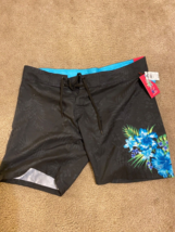 Burnside Shorts Mens Size 38 Charcoal Black Board Shorts   NWT RARE - £14.84 GBP