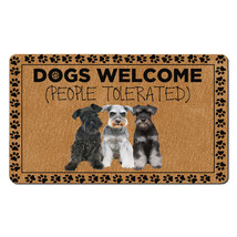 Cute Miniature Schnauzer Dog Lover Doormat People Tolerated Dog Welcome ... - £29.72 GBP