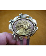 (CHM24-15) Girls SISTERS two friends mauve cameo hair pin pick stick HAI... - $46.02 CAD