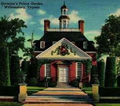 Governor&#39;s Palace Garden Willamsburg Virginia VA UNP  Linen Postcard  T18 - £2.29 GBP