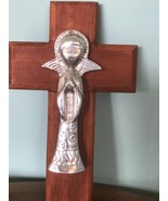 Golan Pewter Wall Angel Cross Christmas Made in Mexico - $448.97 MXN