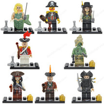 New 8Pcs/Set Pirates Of The Caribbean Davy Jones Mermaid Jack Sparrow Minifigure - £37.33 GBP