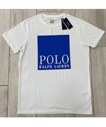 NWT Polo Ralph Lauren Logo Print Crew Neck T-Shirts Color White Size L, XXL - £41.92 GBP