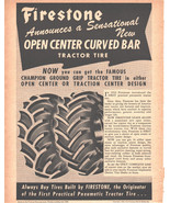 1949 Firestone Magazine Ad Introducing NEW Curved Bar Tractor Tire B&amp;W G... - £11.04 GBP