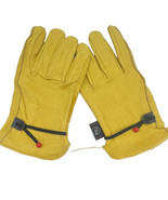 Kim Yuan Yellow Leather Work Gloves Size XL Adjustable Wrist Gardening W... - £8.61 GBP