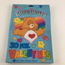 Care Bears Foil Valentine Cards Sticker Sheet Vintage American Greeting New 2003 - £27.20 GBP