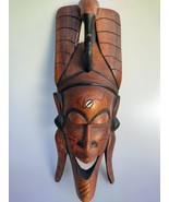 XL Vintage HandCarved Wooden Elephant Mask African Folk Art Tribal Wall ... - €80,33 EUR