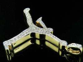 1CT Redondo Imitación Diamante Jumpman Colgante Charm 14k Oro Amarillo Chapado - £140.12 GBP