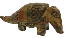 Artisan Hand Carved &amp; Painted  Guatemalan Wooden Armadillo  - £14.77 GBP