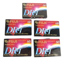 Set of 5 FUJI Audio Cassette Tapes SEALED New Normal Bias DR-I 60 Min Extra Slim - £12.16 GBP