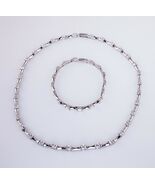 11.00ct t.w. Gorgeous CZ Necklace &amp; Bracelet Set In Sterling Silver - €235,40 EUR