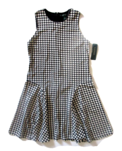 NWT LAUREN Ralph Lauren Houndstooth Print Sleeveless Flare Skater Dress L $165 - $39.50