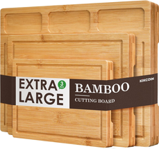 Bamboo Cutting Boards for Kitchen, (Set of 3) Kitchen Chopping Board wit... - $46.38