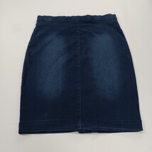 One 5 One MS14252Z Women's Blue Cotton Blend Stretch Denim Slit Skirt Size Large image 8