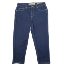 Jones New York Jeans Soho Crop Womens size 8 Secret Slimming Dark Blue D... - $26.99