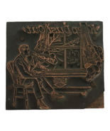 Vintage Copper Printing Block Letterpress Numetal Advertisement Weather ... - £19.97 GBP