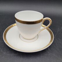 Antique c1916 Limoges Mark Guerin Gold Wedding Band Demitasse Cup and Sa... - $14.10