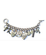 Guess Charm Bracelet  Silvertone Metal with some Copper Tone 7 1/2&quot; - £11.54 GBP