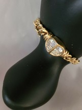 Vintage Signed S.A.L. Swarovski Crystal Gold Tone Chain Link Bracelet 7 ... - $149.99