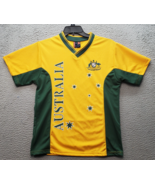 Australia National Football Team Jersey Unisex XS Yellow Split V-Neck Pu... - $39.62