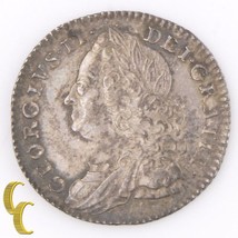 1758 Gran Bretagna 6 Pence Exrra Sottile + XF + George II Inghilterra Argento Km - £163.96 GBP