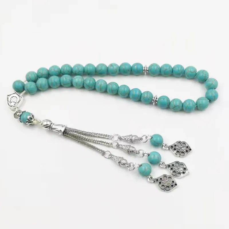 Tasbih Blue Turquois stone misbaha muslim bracelet arabic wholesale gifts access - £15.72 GBP