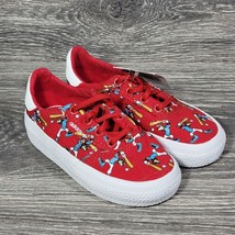 Adidas Disney Shoes Kids Size 7 Goofy Baseball Red Sneakers All Over Print NWT - £11.60 GBP