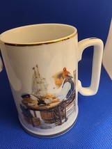 1985 Norman Rockwell Museam &quot;For A Good Boy&quot; Coffee Cup Mug with Gold Rim - $6.79